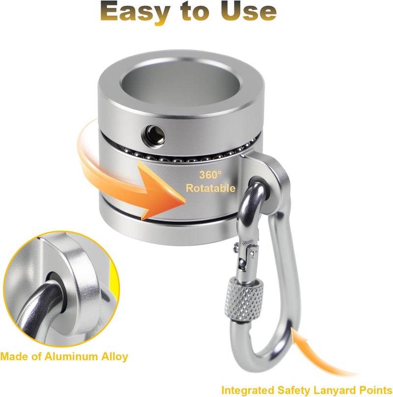 stufool Sleever Bar Lock Collar 7/8, Sleever Bar Lock Collar with Tethering Attachment Point for Tool Lanyard, Compatible 7/8 Bar (Sliver) - Image 3